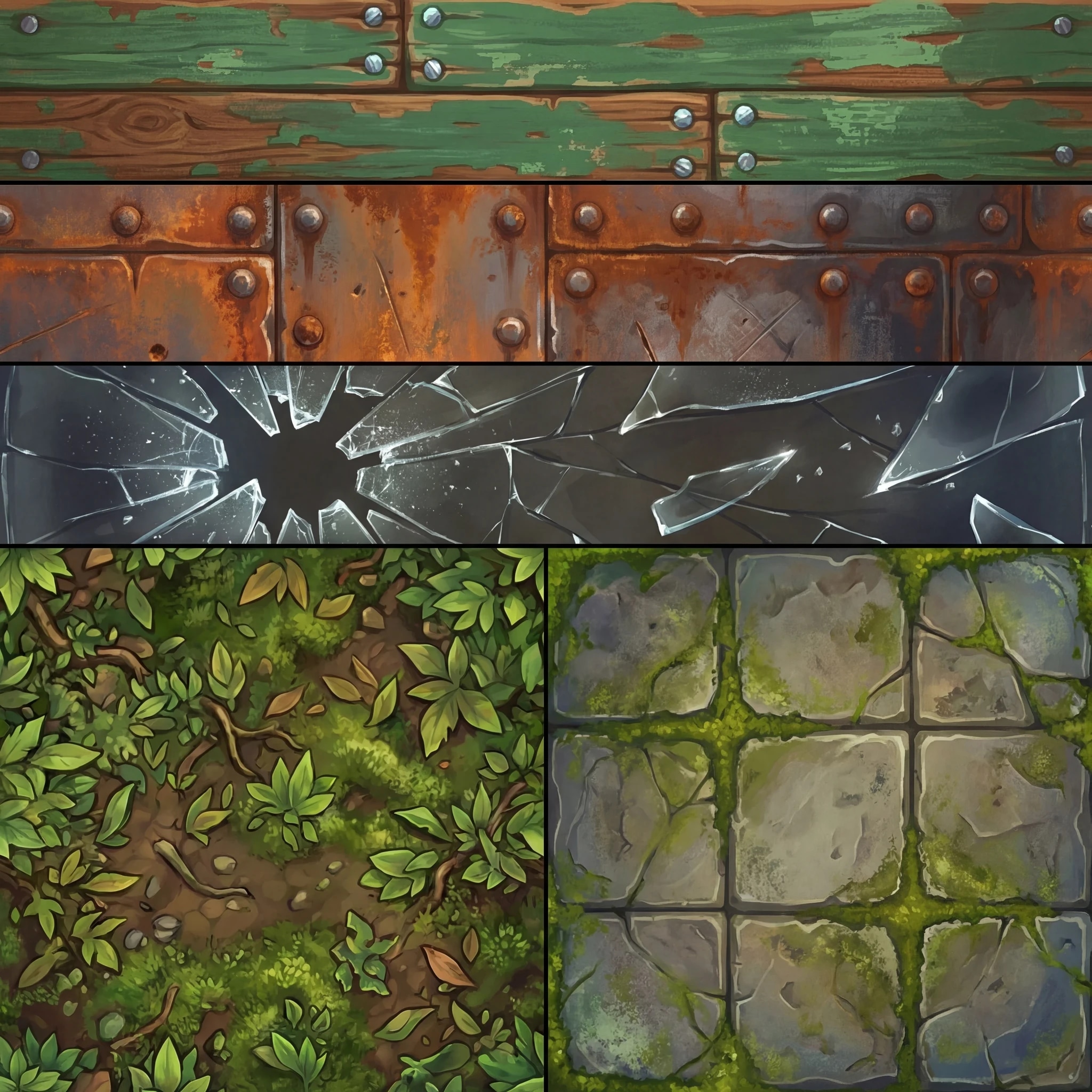 AAA Stylized trim sheet texture atlas