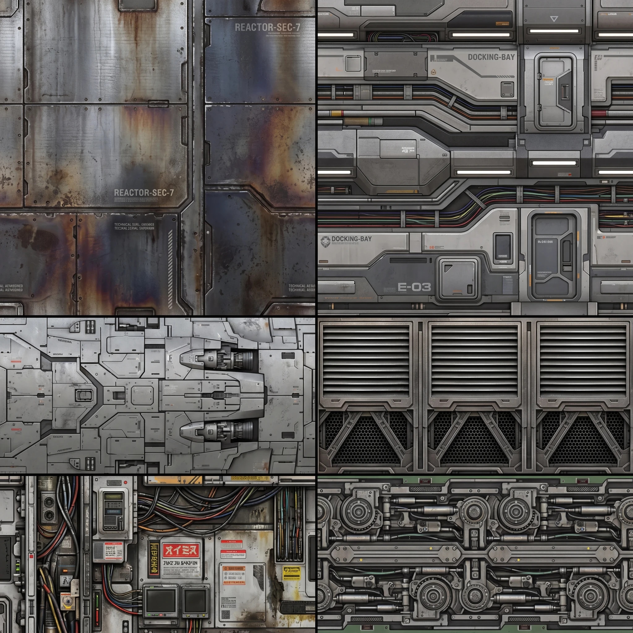 Hand-Painted trim sheet texture atlas